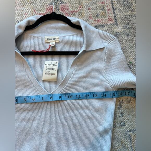 Open Edit Nordstrom Blue Ice Long Sleeve Bodycon Sweater Dress Size Medium NWT - Picture 9 of 10